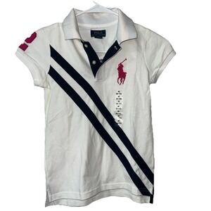 Polo by Ralph Lauren White and Navy Kids Polo Shirt